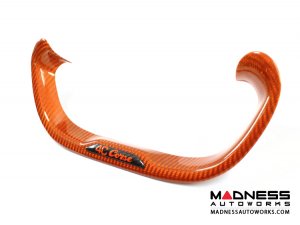 Alfa Romeo 4C Steering Wheel Trim - Carbon Fiber - Lower Trim Piece - Orange Candy